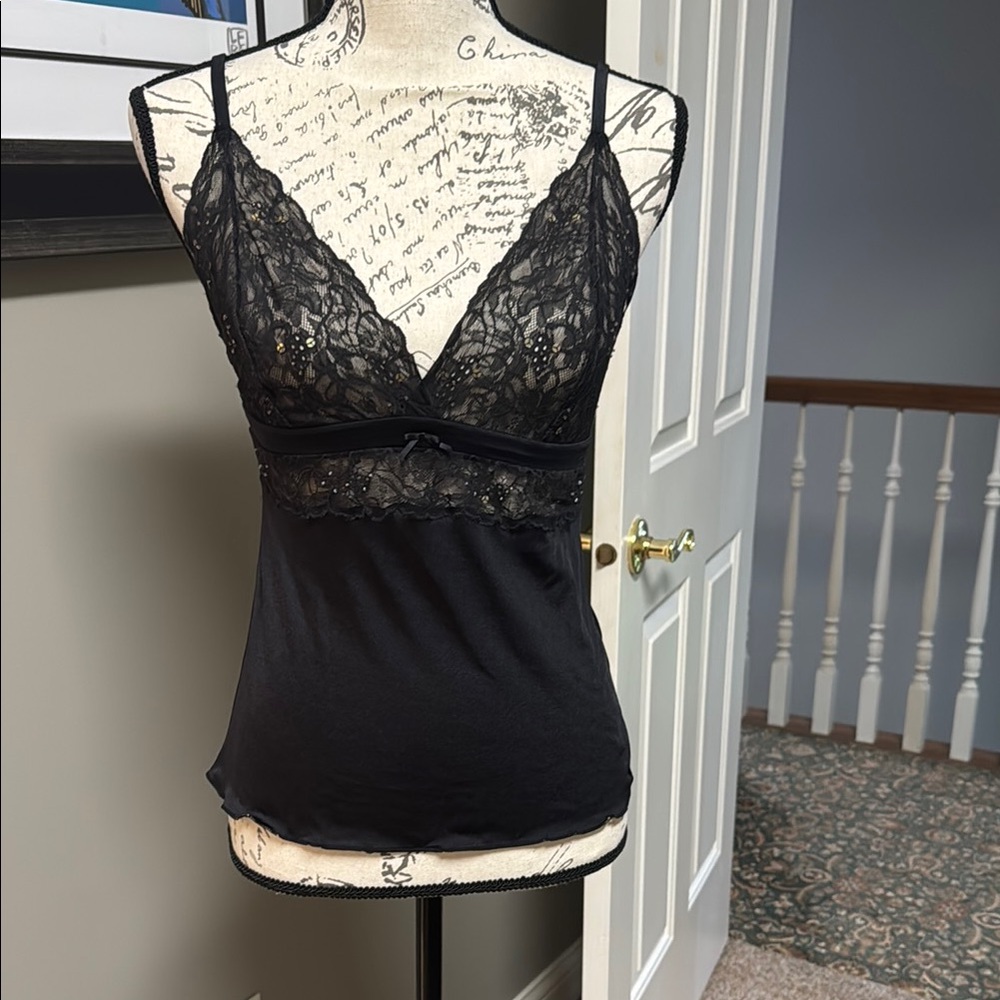 Black Lace Camisole Top